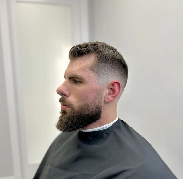 Classic skin fade with full groomed beard at JTZCUTZ
